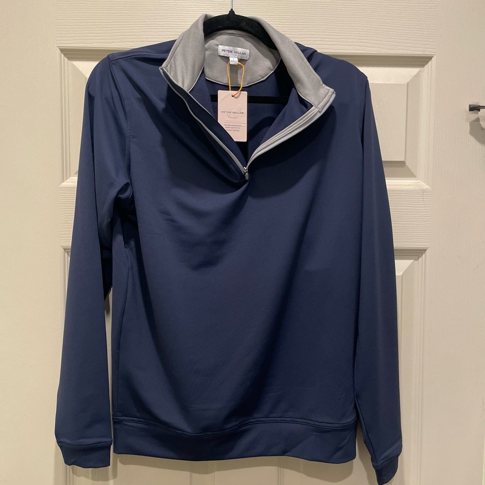 Navy Blue Peter Millar Perth Performance Quarter Zip size XL